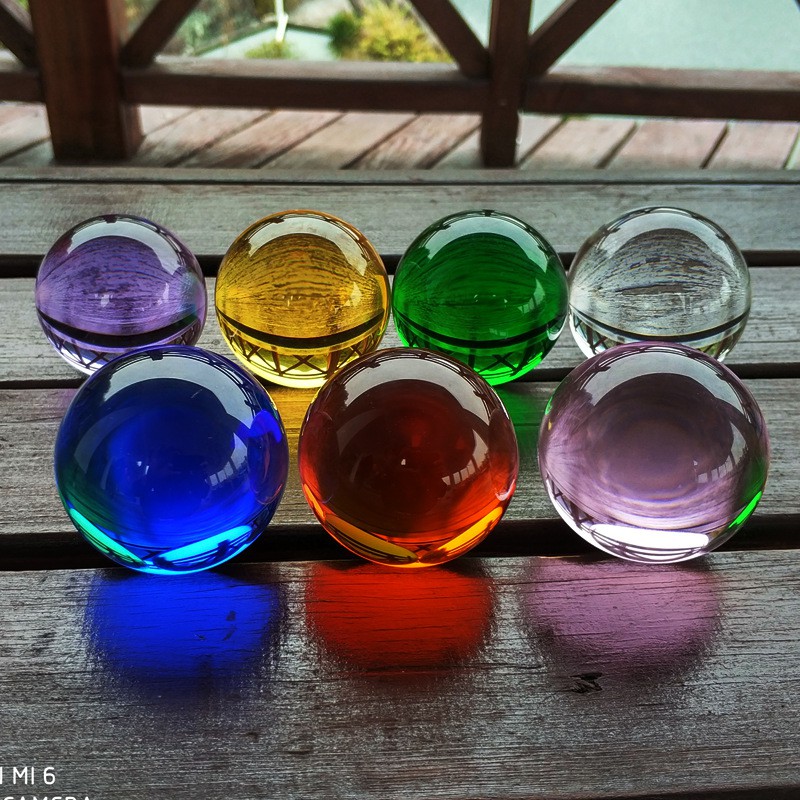 Colored crystal balls